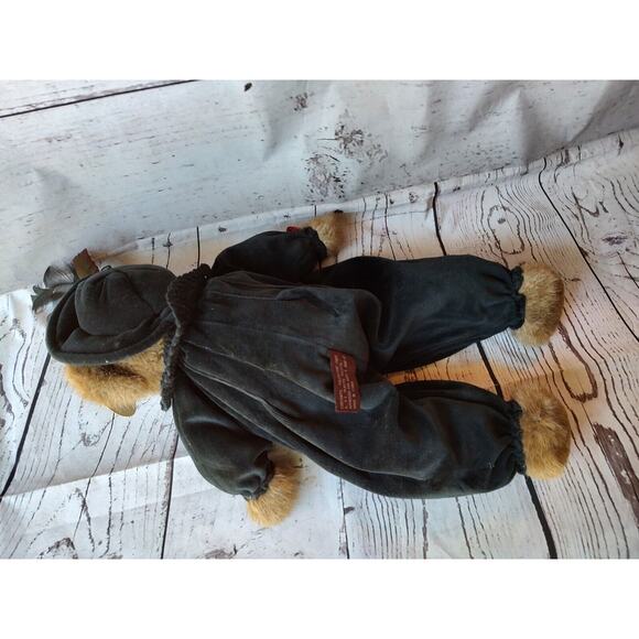 Bearington Teddy Bear Named Chanel Black Velvet Outfit Large 17 inch 1523 Tag - Picture 5 of 9